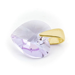 Sterling silver 925 gold plated pendant with Swarovski crystals Heart 10mm Violet