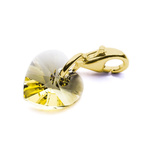 Charms pendant for bracelet silver 925 gold plated with Swarovski crystals Heart 10mm Jonquil AB