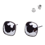 925 Silver Earrings with Swarovski Square 10mm Light Chrome Crystals