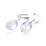 Silver 925 earrings with Swarovski crystals Almond 22mm Crystal