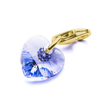 Charms pendant for bracelet silver 925 gold plated with Swarovski crystals Heart 10mm Provence Lavender