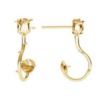 Sterling silver 925 gold plated rose base for Swarovski pearls 5818 8mm #EL-002Z