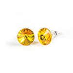 925 Silver Earrings with Swarovski Rivoli 8mm Sunflower Crystals