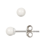 Kolczyki srebrne 925 z perłami Swarovski 3mm White / Białe Perły