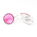 Silver 925 earrings with Swarovski Rivoli 12mm Rose crystals