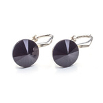 Silver 925 earrings with Swarovski Rivoli 8mm Jet crystals