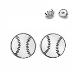 Sterling silver 925 celebratory baseball earrings