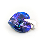 925 silver pendant with Swarovski crystals Heart 10mm Heliotrope