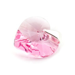 925 silver pendant with Swarovski crystals Heart 14mm Light Rose