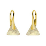 Silver 925 gold plated Swarovski Triangle 12mm Golden Shadow earrings