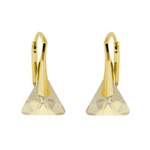 Srebrne 925 pozłacane kolczyki Swarovski Triangle 12mm Golden Shadow