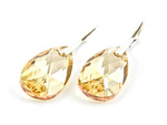 Silver 925 Earrings with Swarovski Crystals Almonds 22mm Golden Shadow