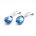 Silver 925 earrings with Swarovski crystals Almond 22mm Bermuda Blue
