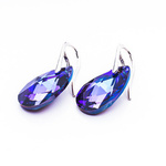 Silver 925 earrings with Swarovski crystals Almond 22mm Heliotrope
