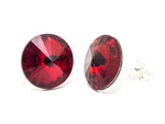 Srebrne 925 Kolczyki z kryształami Swarovski Rivoli 12mm Siam