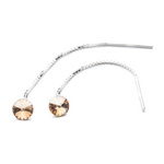 Silver 925 long earrings with kr. Swarovski Rivoli 6mm Golden Shadow