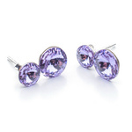 Srebrne Kolczyki 925 z kryształami Swarovski Rivoli 6/8mm Violet