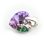 925 silver pendant with Swarovski crystals Heart 10mm Vitrail Light