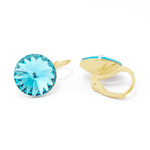 Earrings gilded 925 silver with Swarovski Rivoli 12mm Light Turquoise crystals