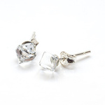 Sterling silver 925 Swarovski Cube 4mm Crystal CAL Earrings