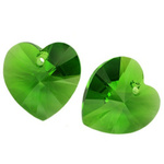 Swarovski 6228 Heart 14mm Fern Green
