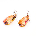 Silver 925 earrings with Swarovski crystals Almond 22mm Copper