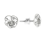 Silver 925 celebratory earrings pansies