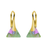 Sterling silver 925 gold plated Swarovski Triangle 12mm Paradise Shine earrings