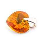925 silver pendant with Swarovski crystals Heart 10mm Topaz AB