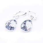 Silver 925 earrings with Swarovski crystals Almonds 22mm Crystal CAL