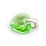 925 silver pendant with Swarovski crystals Heart 10mm Peridot