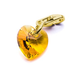 Charms pendant for bracelet silver 925 gold plated with Swarovski crystals Heart 10mm Sunflower