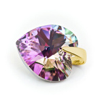 Sterling silver 925 gold plated pendant with Swarovski crystals Heart 14mm Vitrail Light