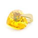 Sterling silver 925 gold plated pendant with Swarovski crystals Heart 10mm Light Topaz AB