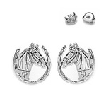 Silver 925 celebratory earrings horse