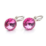 Silver 925 earrings with Swarovski Rivoli 8mm Rose crystals
