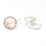 Silver 925 earrings with Swarovski Rivoli 12mm Light Silk crystals