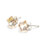Silver 925 Swarovski Cube 6mm Earrings GSHA