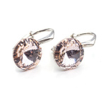 Silver 925 earrings with Swarovski Rivoli 8mm Light Silk crystals