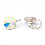 Silver 925 earrings with Swarovski Rivoli 12mm Crystal AB F crystals
