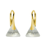 Sterling silver 925 gold plated Swarovski Triangle 12mm Silver Shade earrings