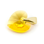 Sterling silver 925 gold plated pendant with Swarovski crystals Heart 10mm Sunflower