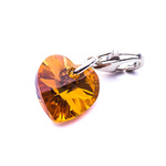 Charms pendant for bracelet 925 silver with Swarovski crystals Heart 10mm Topaz AB