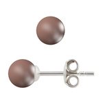 925 silver earrings with Swarovski 6mm Velvet Brown pearls