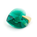 Sterling silver 925 gold plated pendant with Swarovski crystals Heart 14mm Emerald