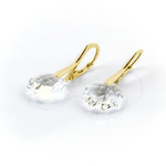 Gold plated 925 silver earrings with Swarovski Octagon 14mm Crystal