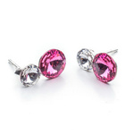 Srebrne Kolczyki 925 z kryształami Swarovski Rivoli 6/8mm Crystal + Rose