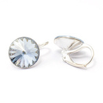 Silver 925 earrings with Swarovski Rivoli 12mm Blue Shade crystals