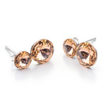 Srebrne Kolczyki 925 z kryształami Swarovski Rivoli 6/8mm Light Peach