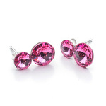 Srebrne Kolczyki 925 z kryształami Swarovski Rivoli 6/8mm Rose